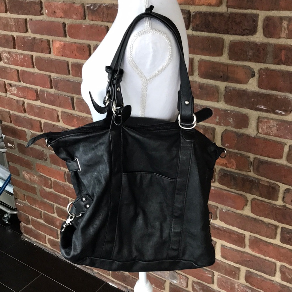 Black leather bag